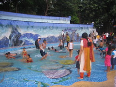 Kids playing in the pool at Lumbini Park