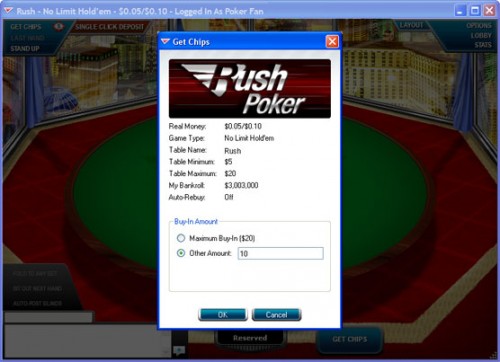 Rush Poker Buy In Amount